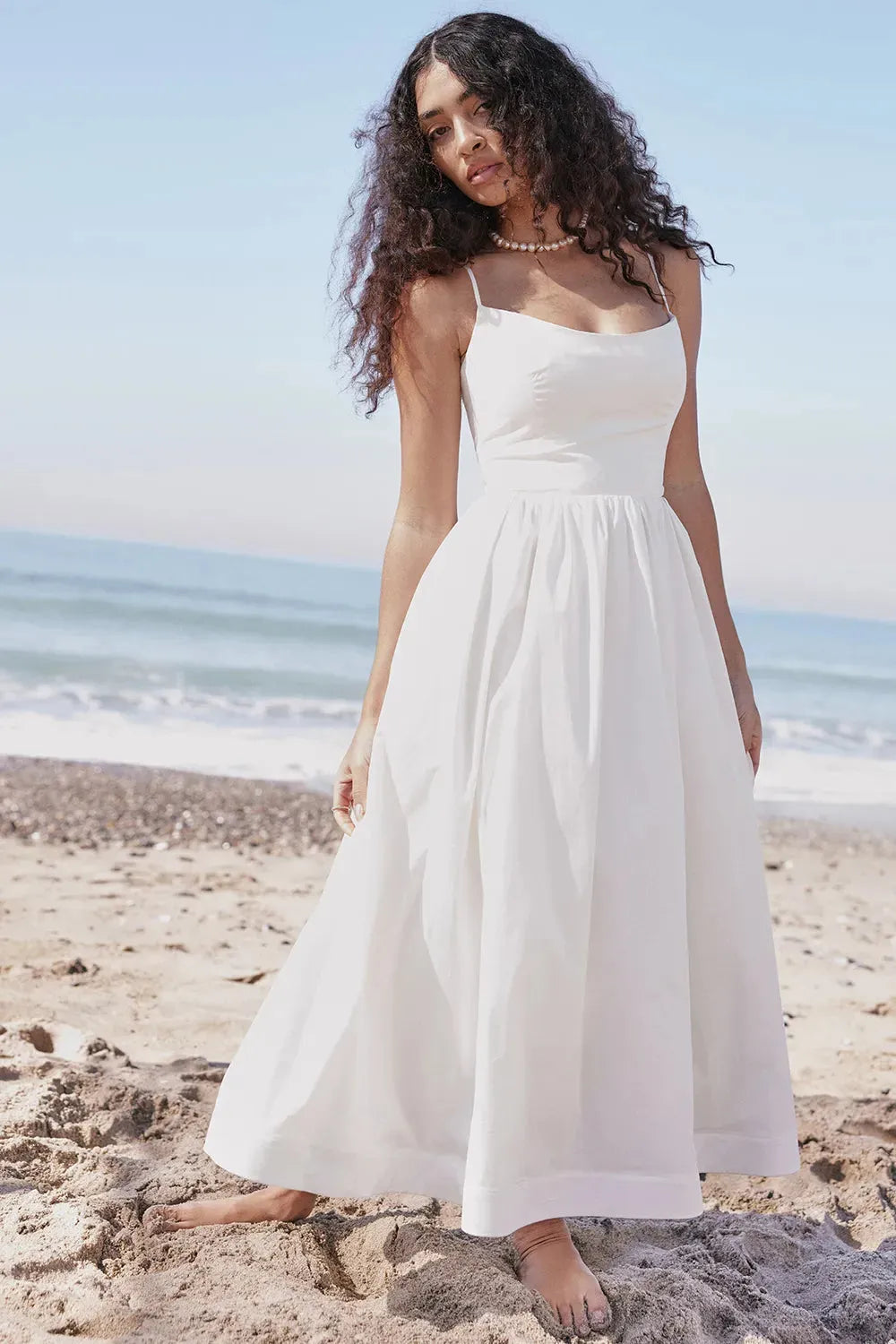 Vestido Feminino Liso Midi Modelo Clearence