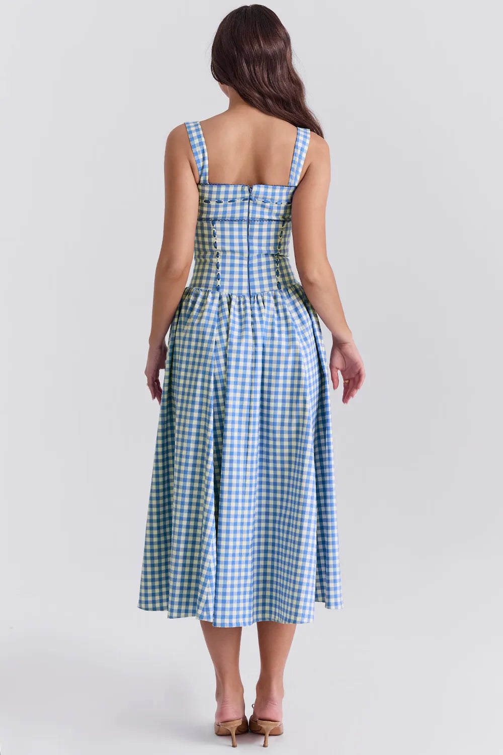 Vestido Midi Xadrez Modelador - Lauren