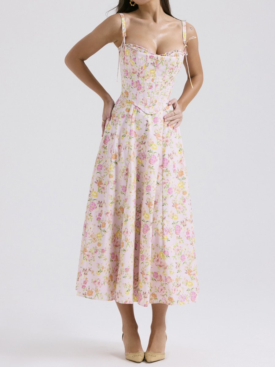 Vestido Midi Floral Modelo Anneluise