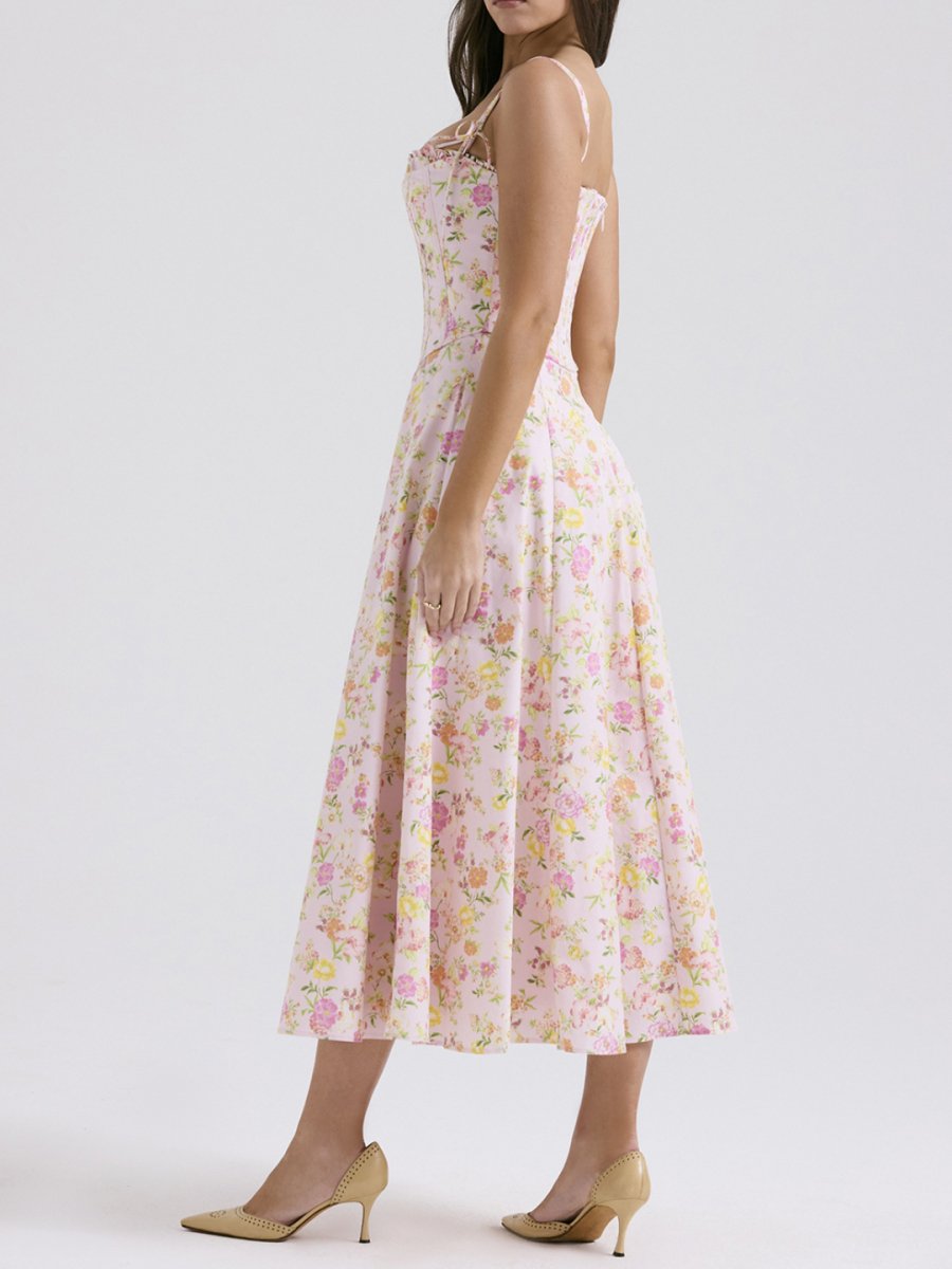 Vestido Midi Floral Modelo Anneluise