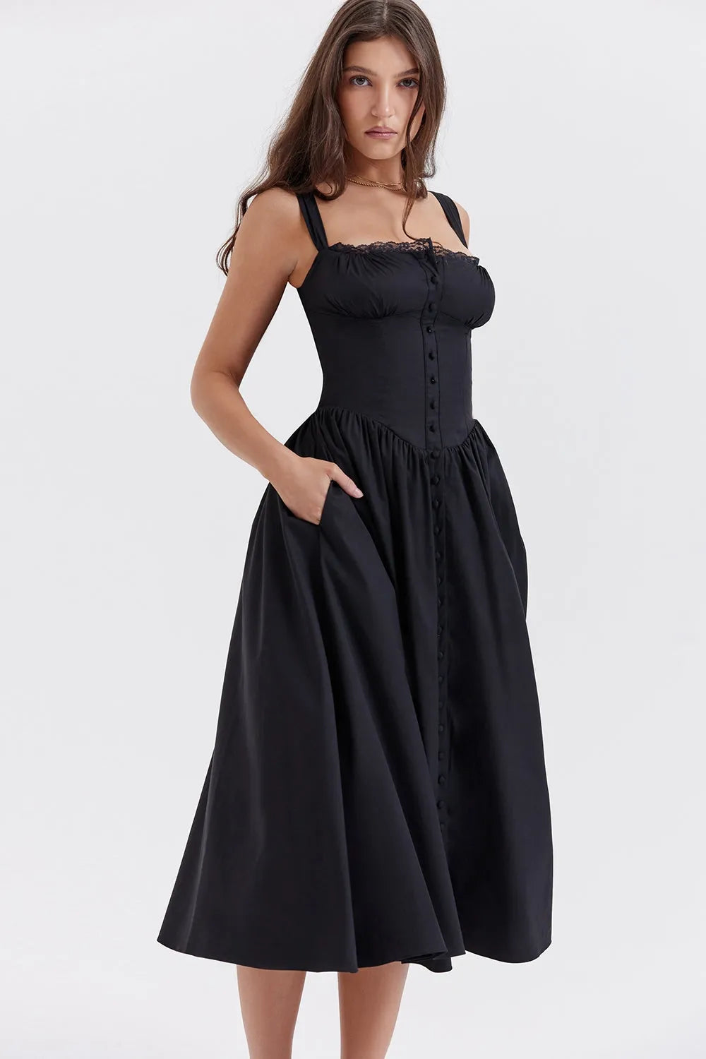 Vestido Estruturado e Forrado - Midi Chérie