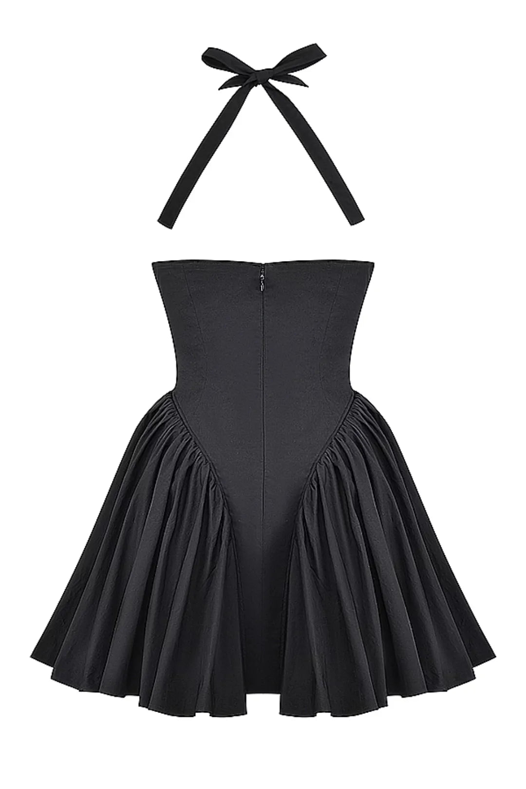 Vestido Curto Modelador Preto Com Alça Vintage Modelo Georginna