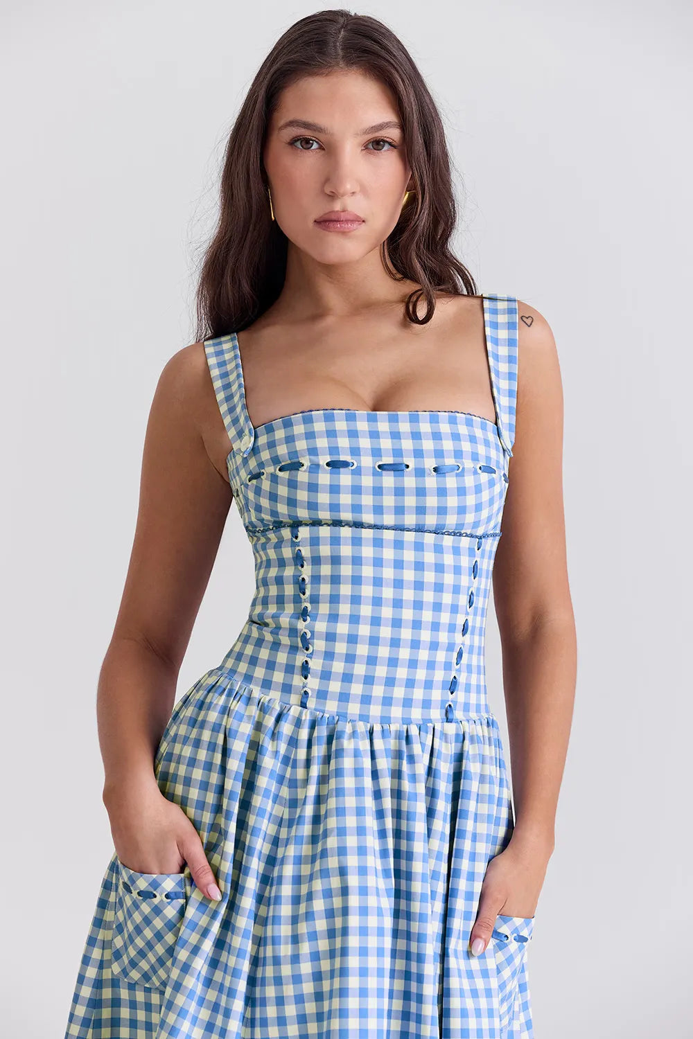 Vestido Midi Xadrez Modelador - Lauren