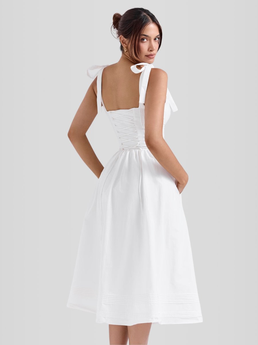 Vestido Corpete com barbatanas Modelo Becker