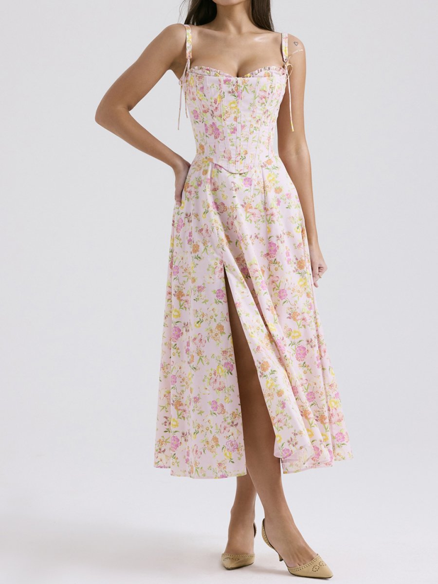 Vestido Midi Floral Modelo Anneluise