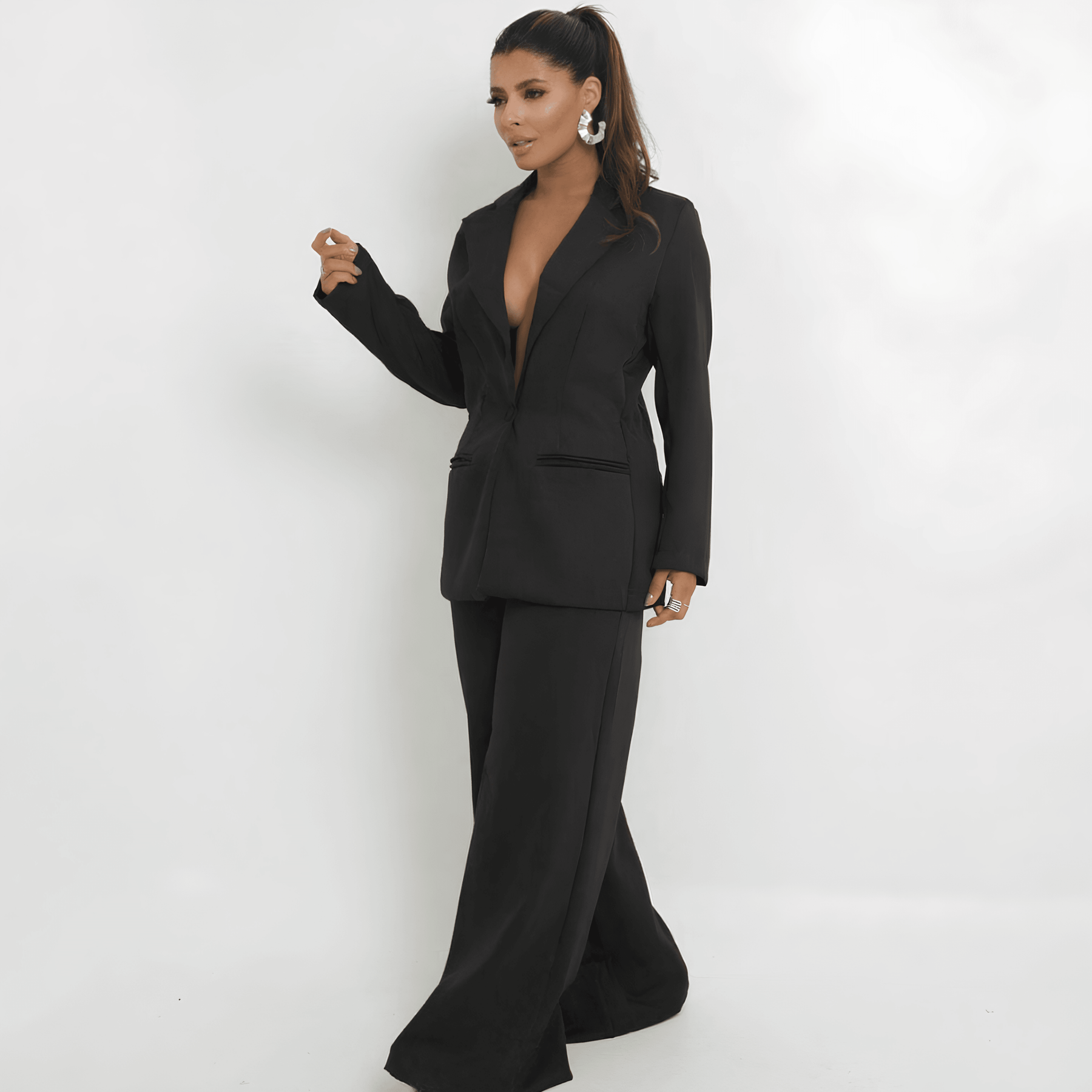 Blazer Feminino Alfaiataria Preto Mariela