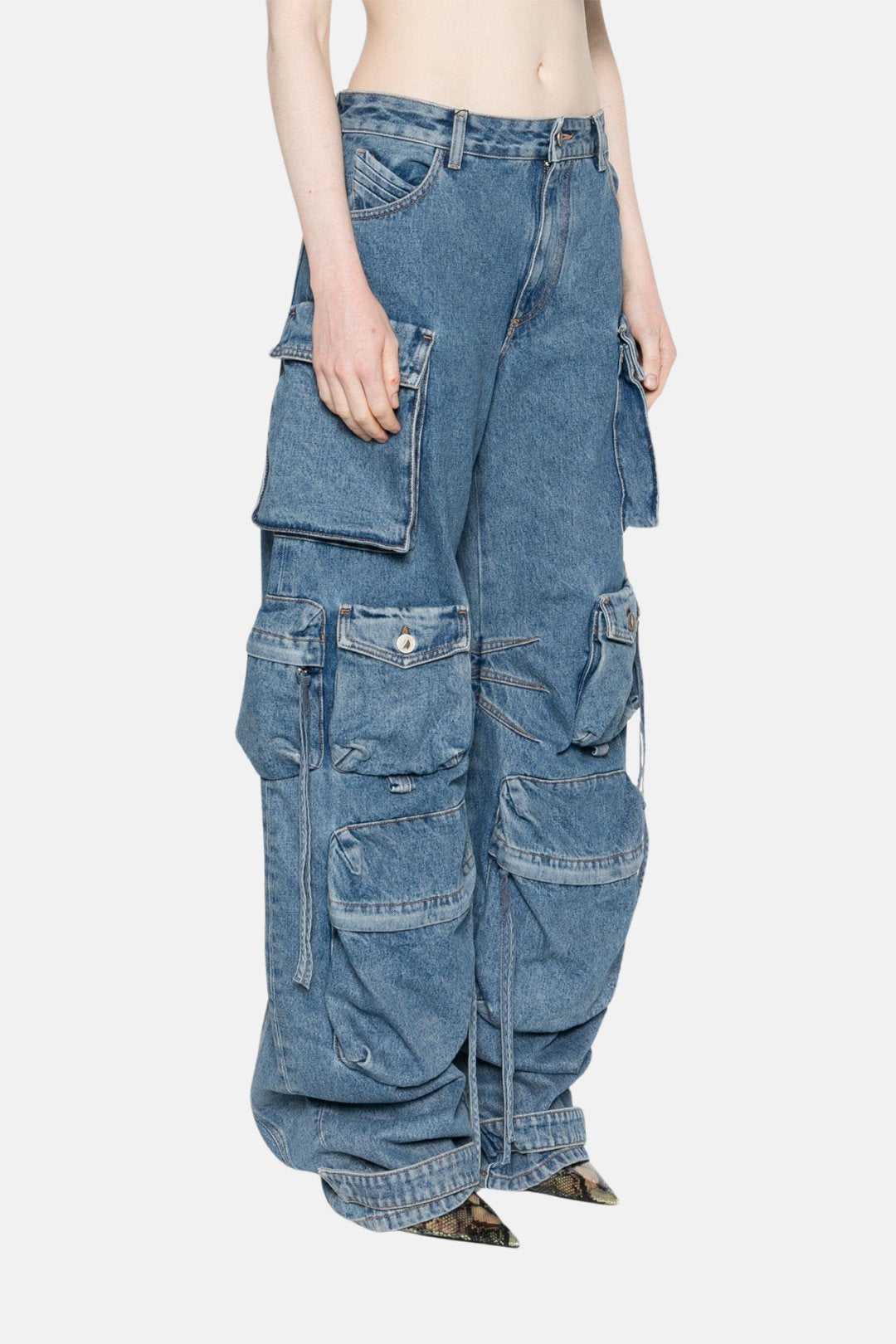 Calça Cargo Jeans Wide Leg Buma
