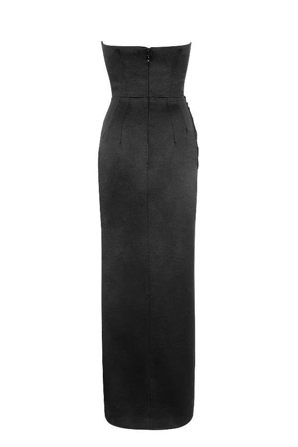 Vestido longo Com decote reto - Olivia