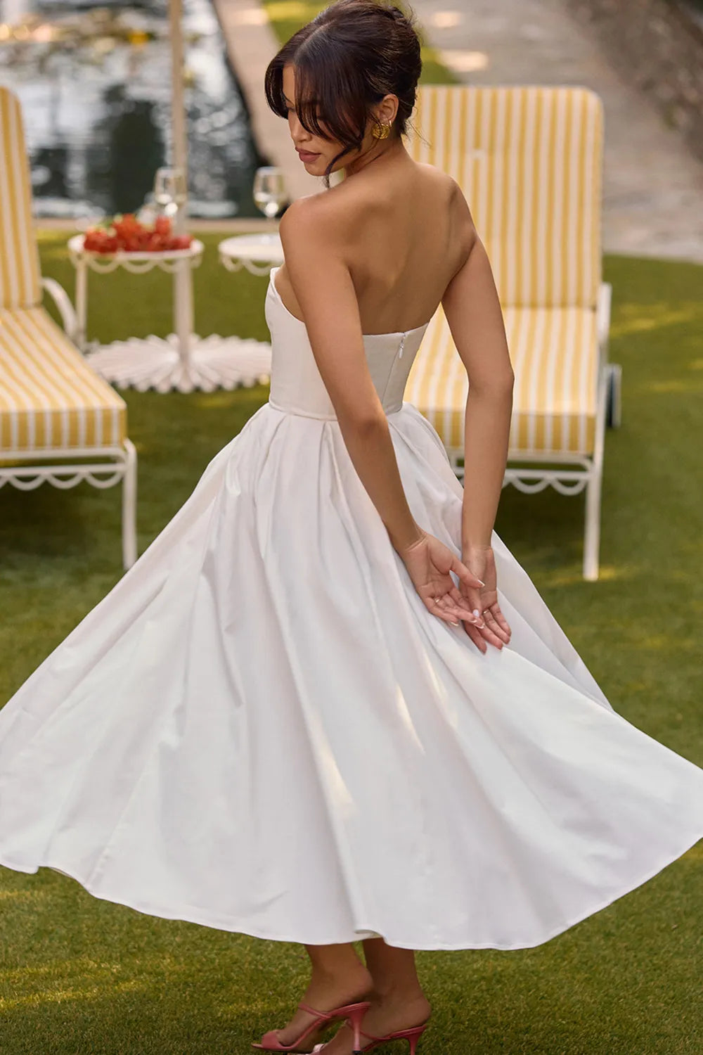 Vestido Feminino Midi Sem Alça - Modelo Audrey
