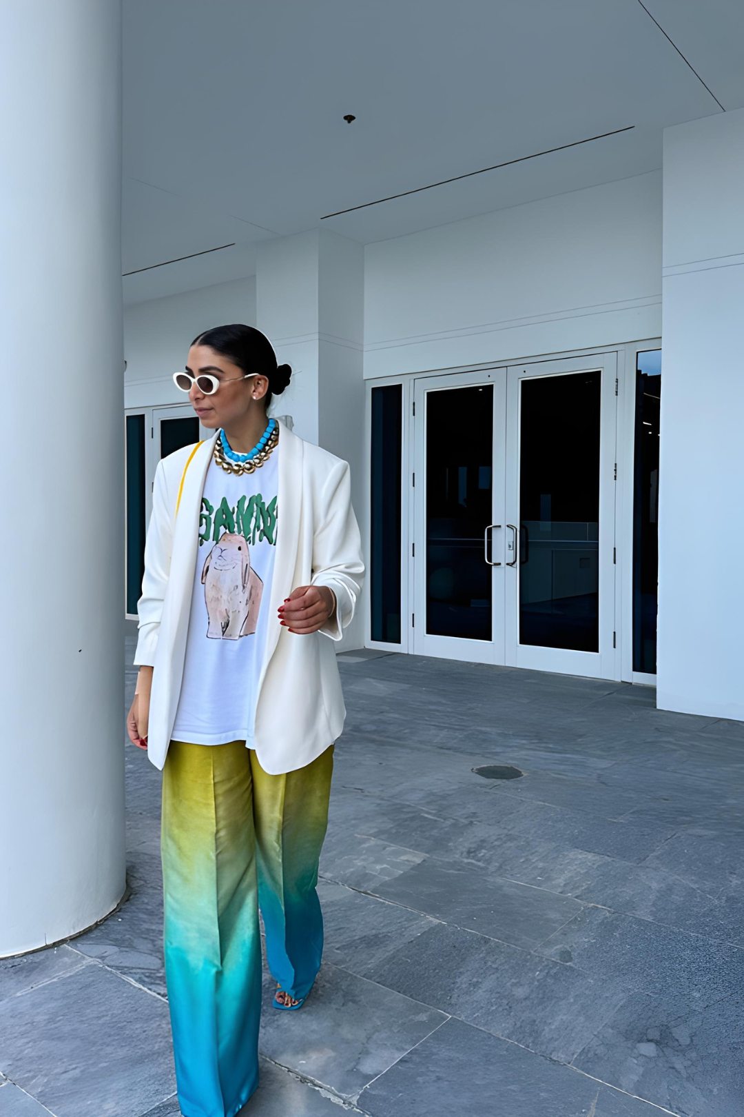 Calça Wide Leg Acetinada Colorida Brazilian