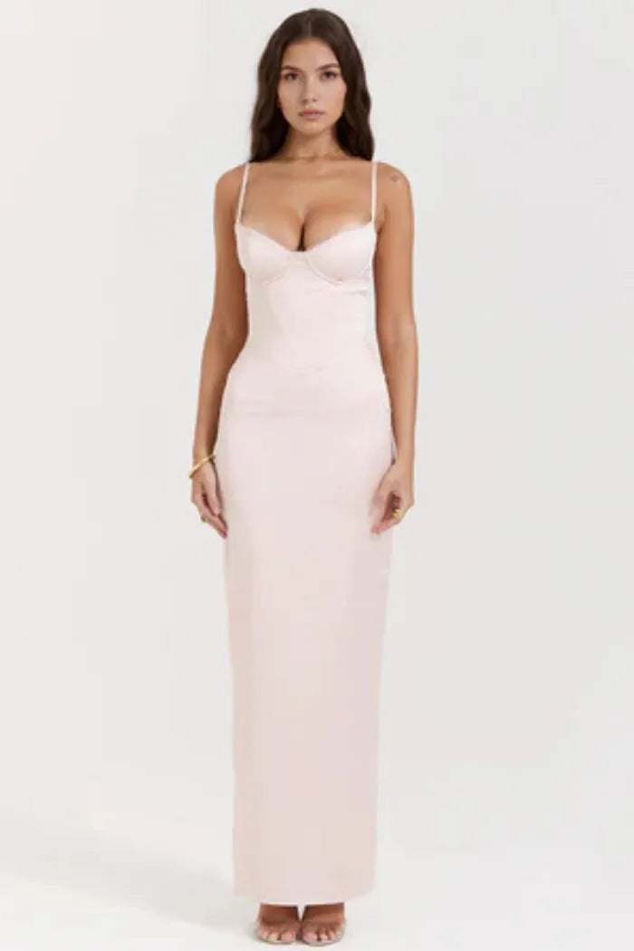 Vestido Longo Em Cetim - Modelo Isabelle