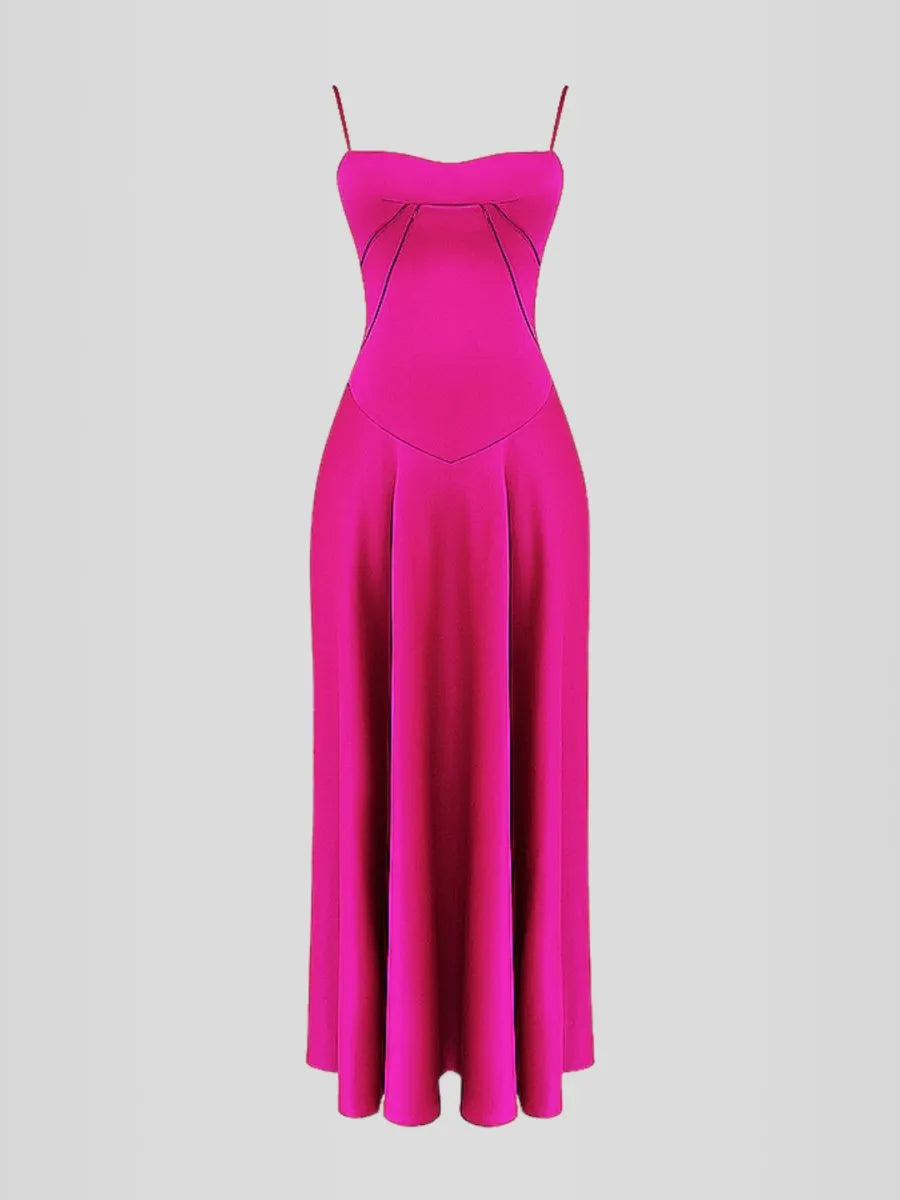 Vestido Longo Com Cetim Sedoso - Modelo Tyana
