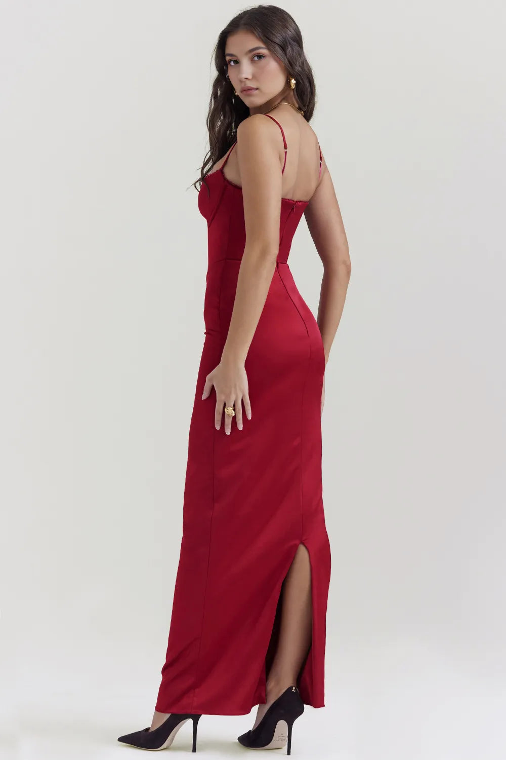 Vestido Longo Em Cetim - Modelo Isabelle