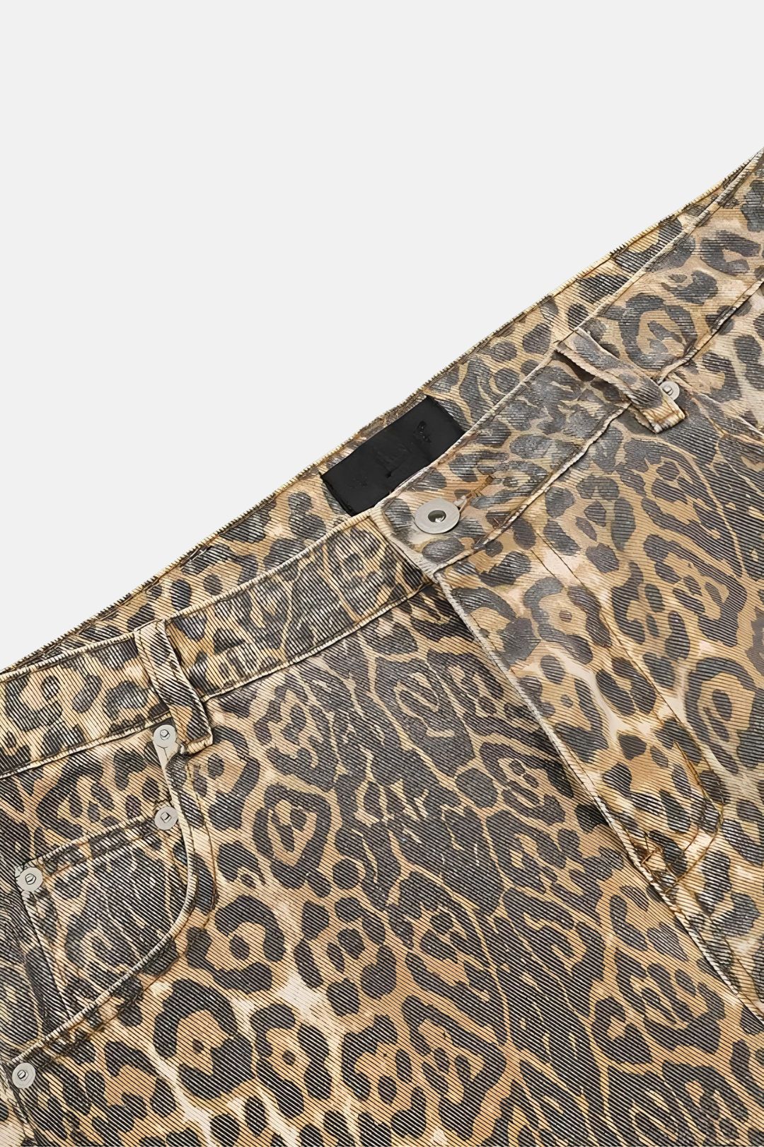 Calça Jeans Wide Leg Animal Print Wild