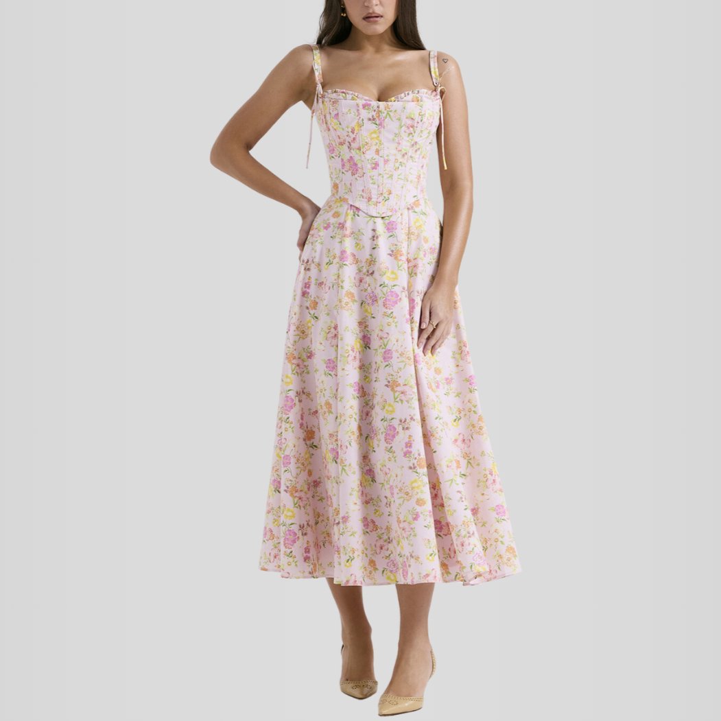 Vestido Midi Floral Modelo Anneluise