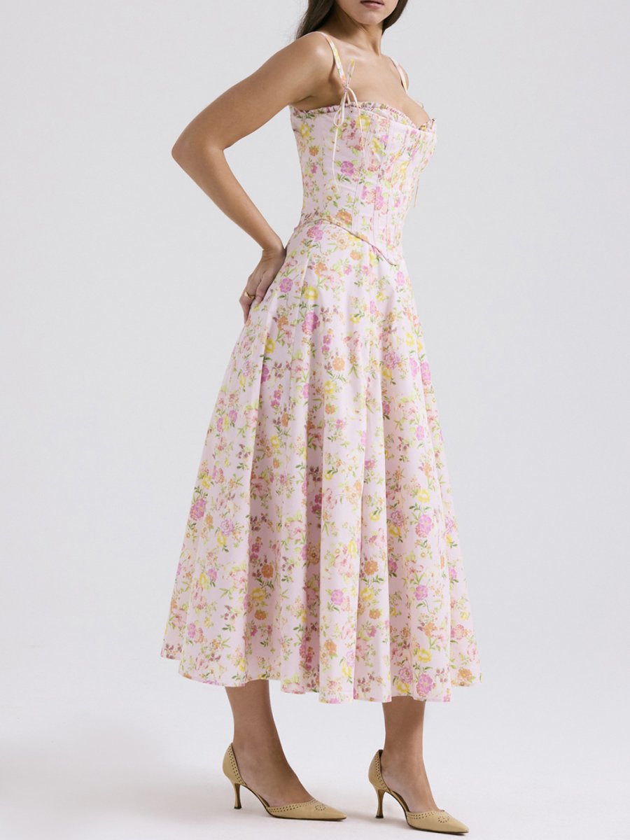 Vestido Midi Floral Modelo Anneluise