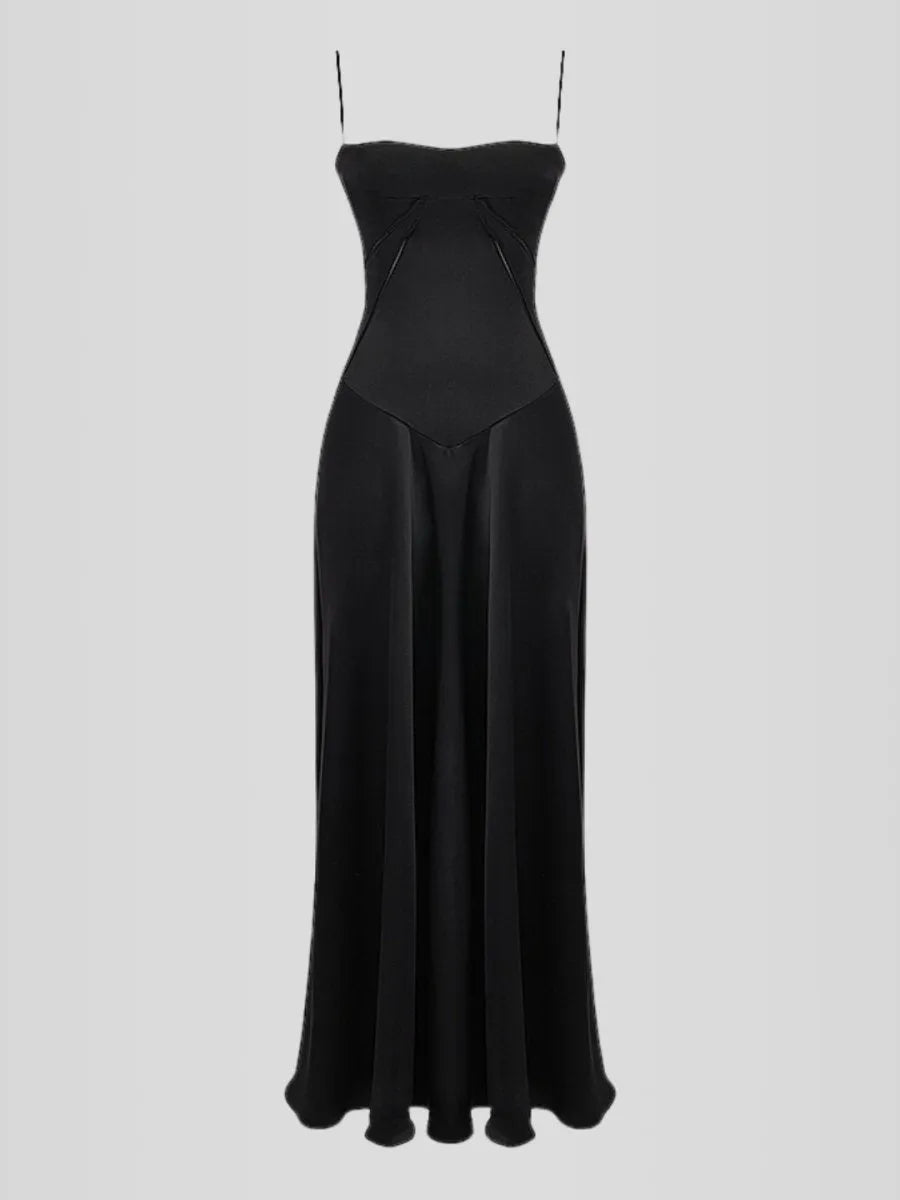 Vestido Longo Com Cetim Sedoso - Modelo Tyana