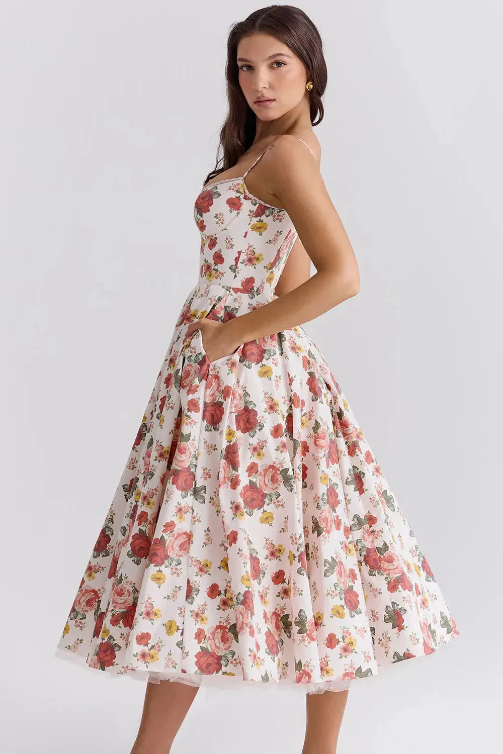 Vestido Midi Modelador Com Forro em Tule - Mademoiselle