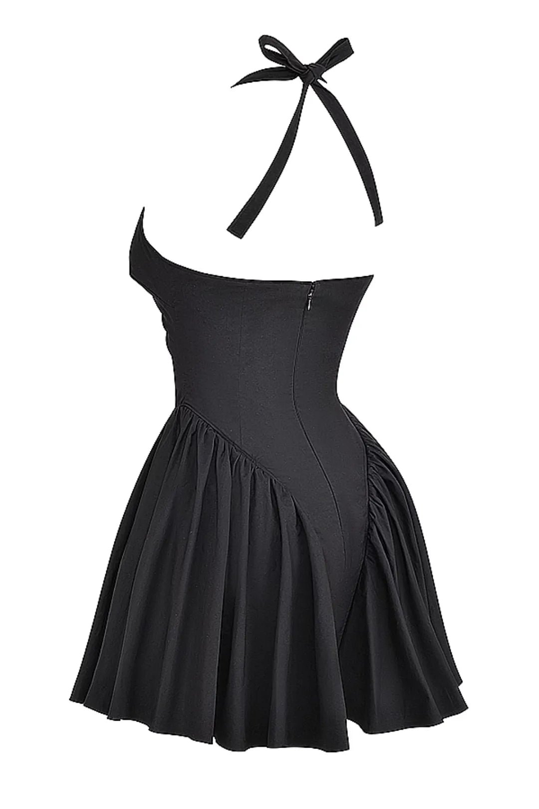 Vestido Curto Modelador Preto Com Alça Vintage Modelo Georginna