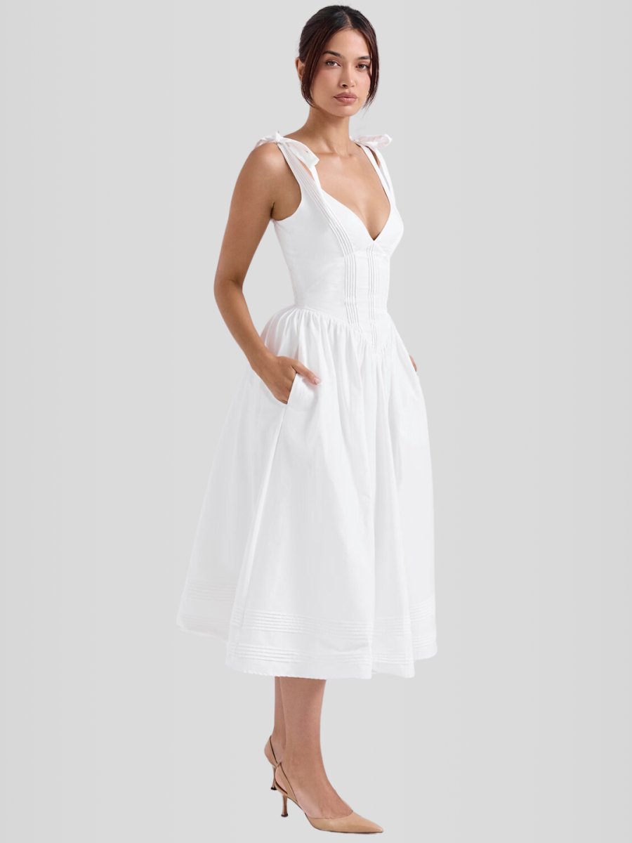 Vestido Corpete com barbatanas Modelo Becker