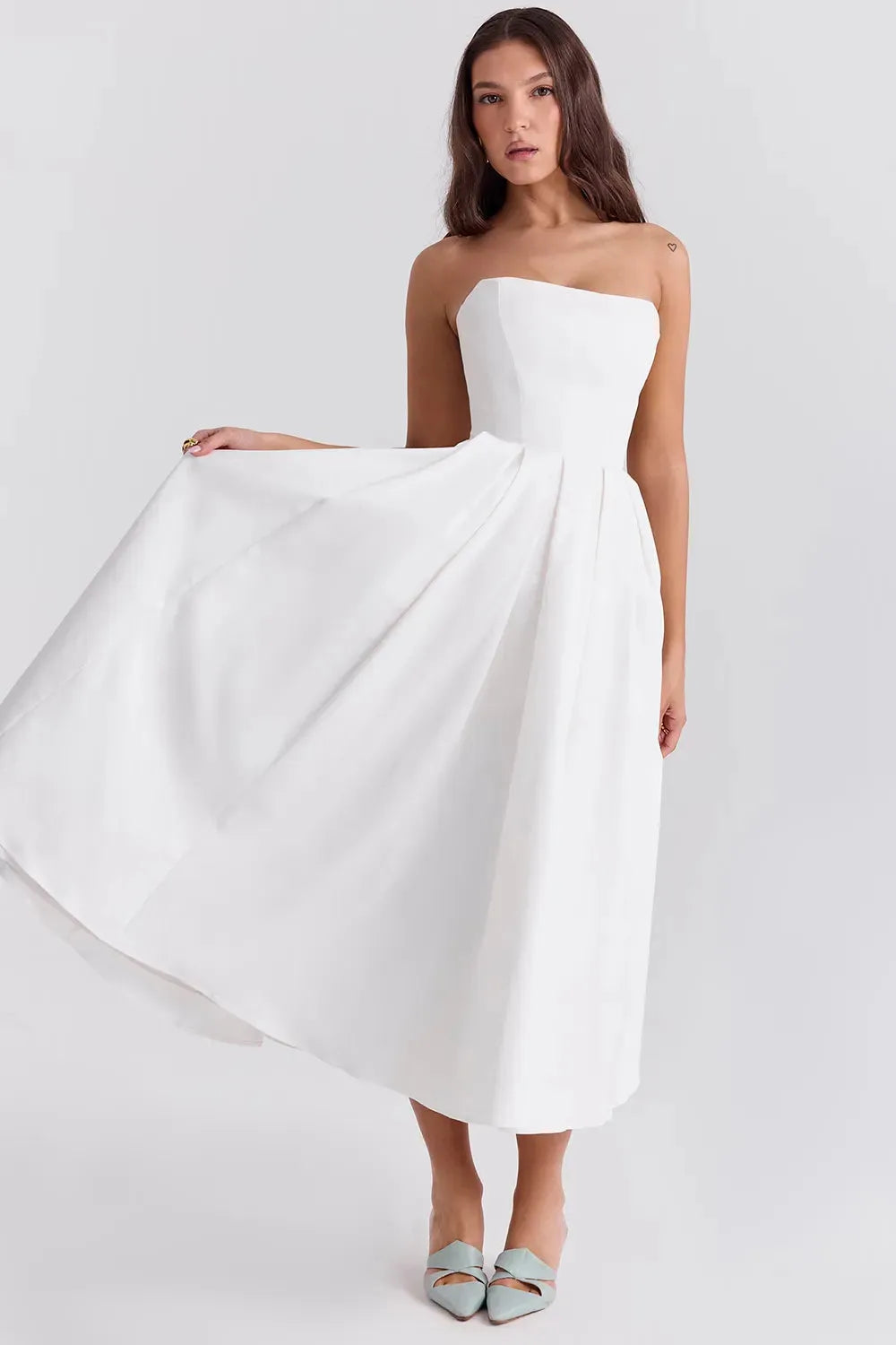 Vestido Feminino Midi Sem Alça - Modelo Audrey