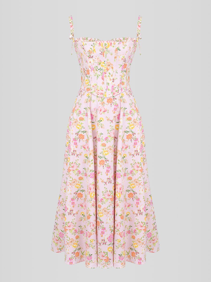 Vestido Midi Floral Modelo Anneluise