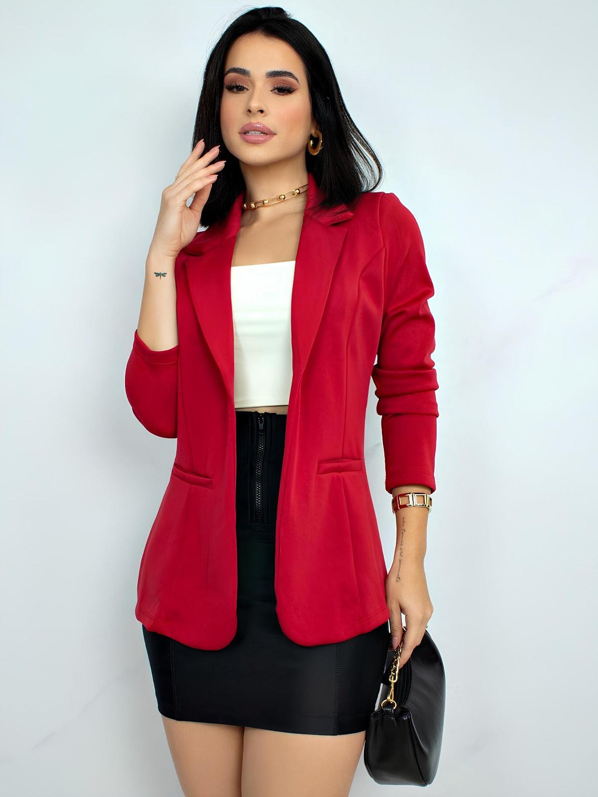 Blazer Feminino Alfaiataria Cereja