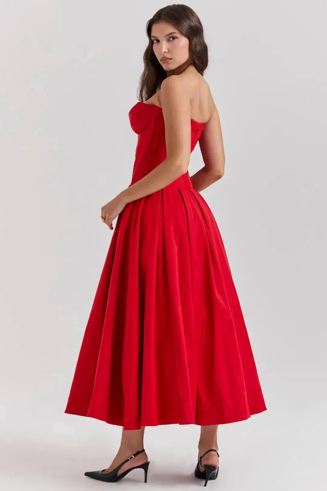 Vestido Midi Espartilho - Modelo Cristina