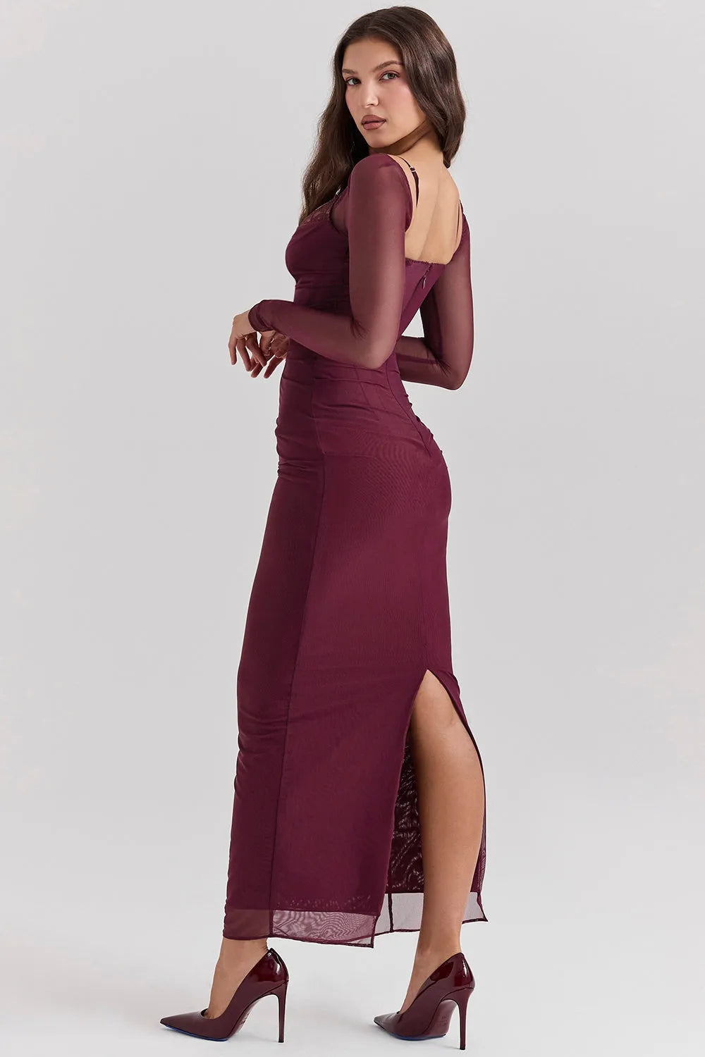 Vestido Longo Com Renda - Corpete