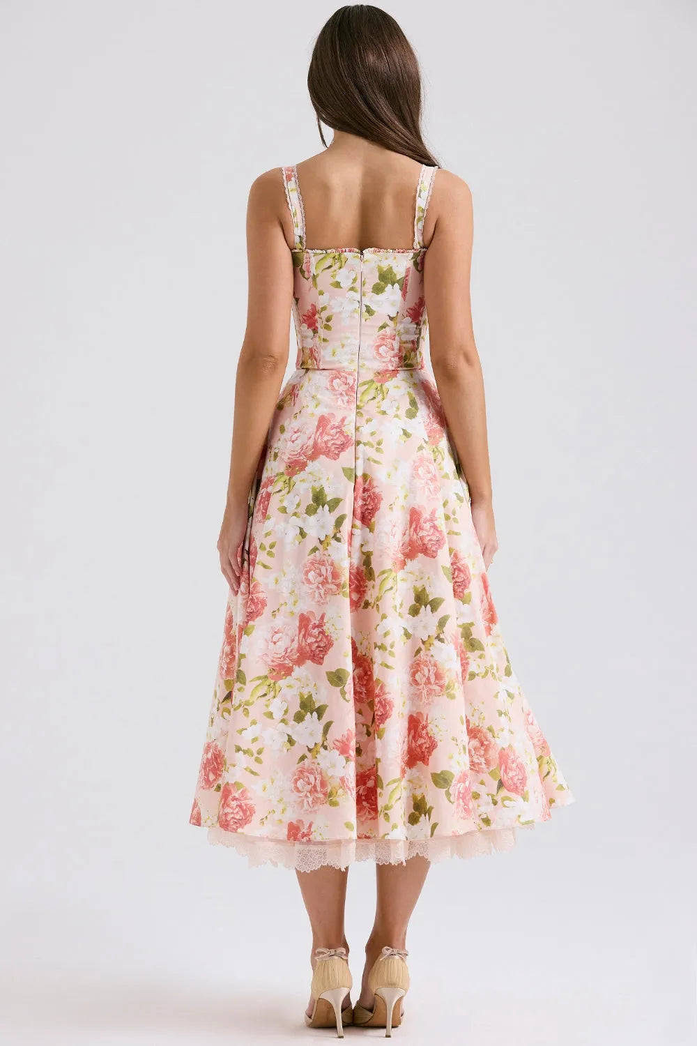 Vestido Midi Floral - Com Espartilho