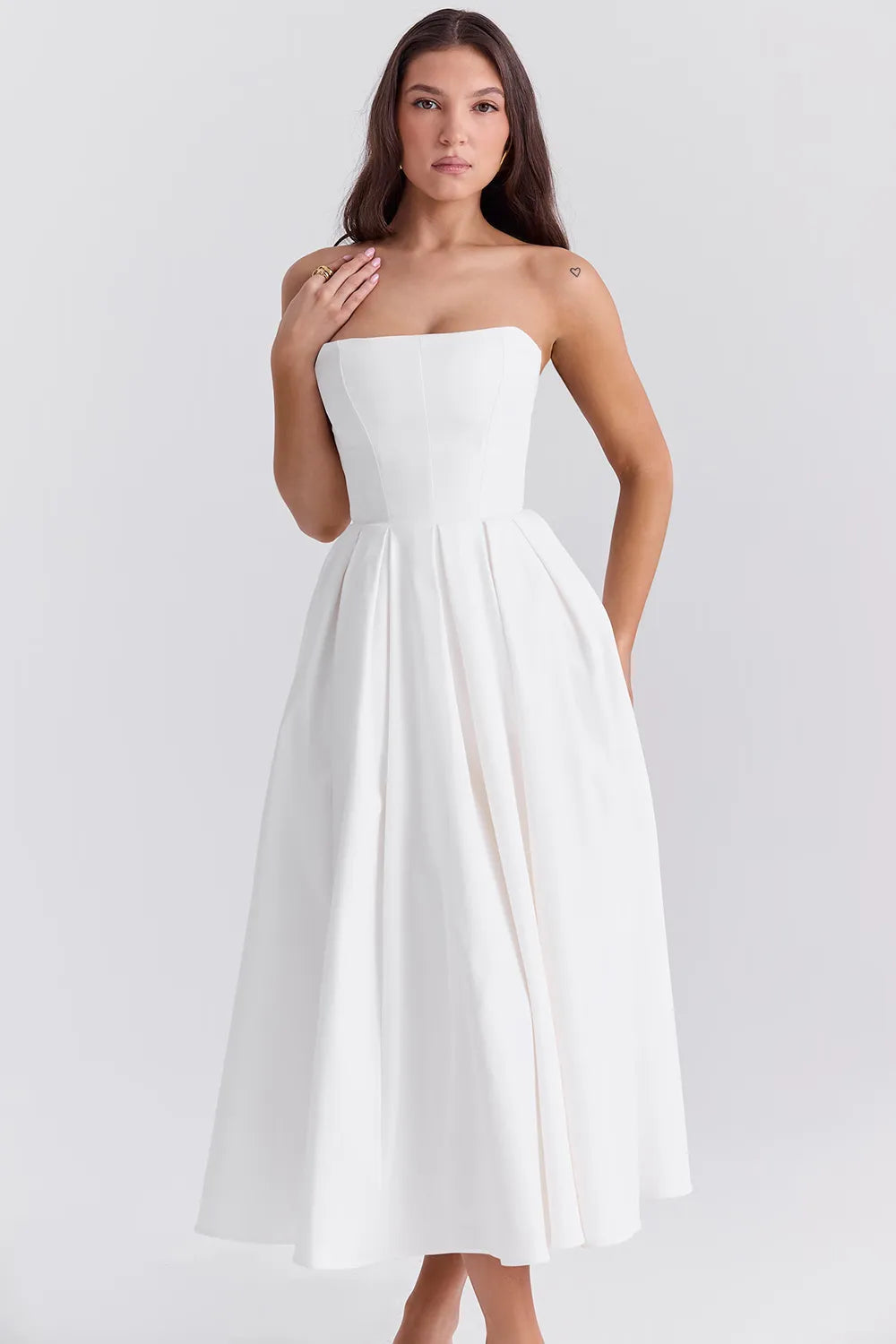 Vestido Feminino Midi Sem Alça - Modelo Audrey