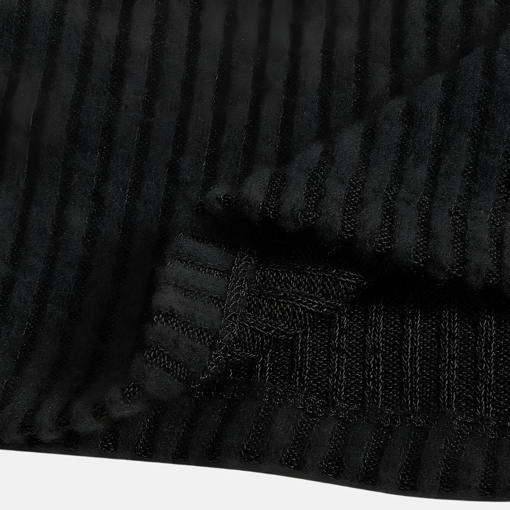 Cropped Ombro a Ombro de Manga Longa em Malha Canelada
