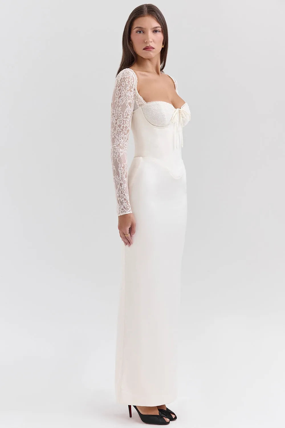 Vestido Longo Em Cetim - Modelo Redy