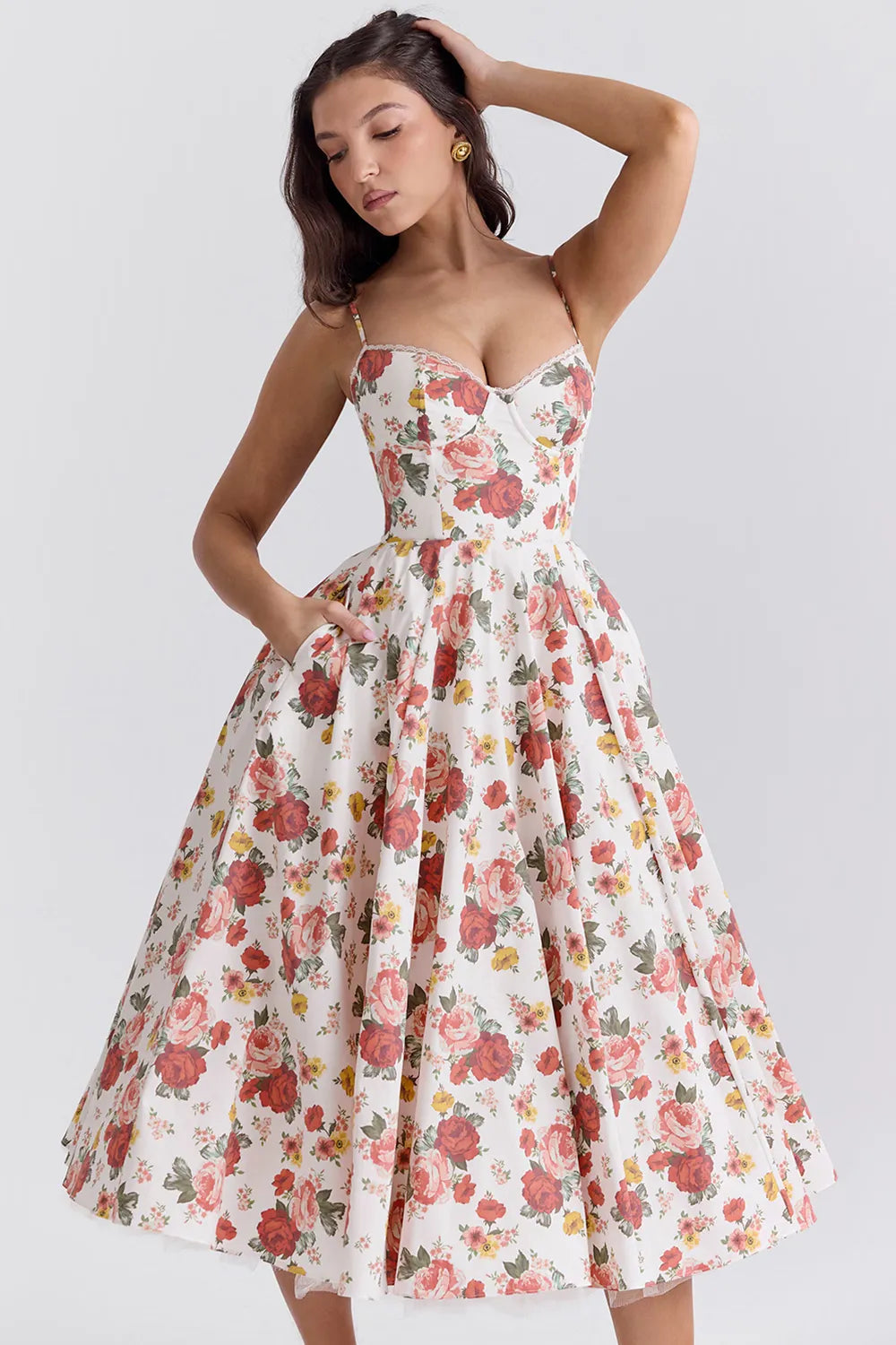 Vestido Midi Modelador Com Forro em Tule - Mademoiselle