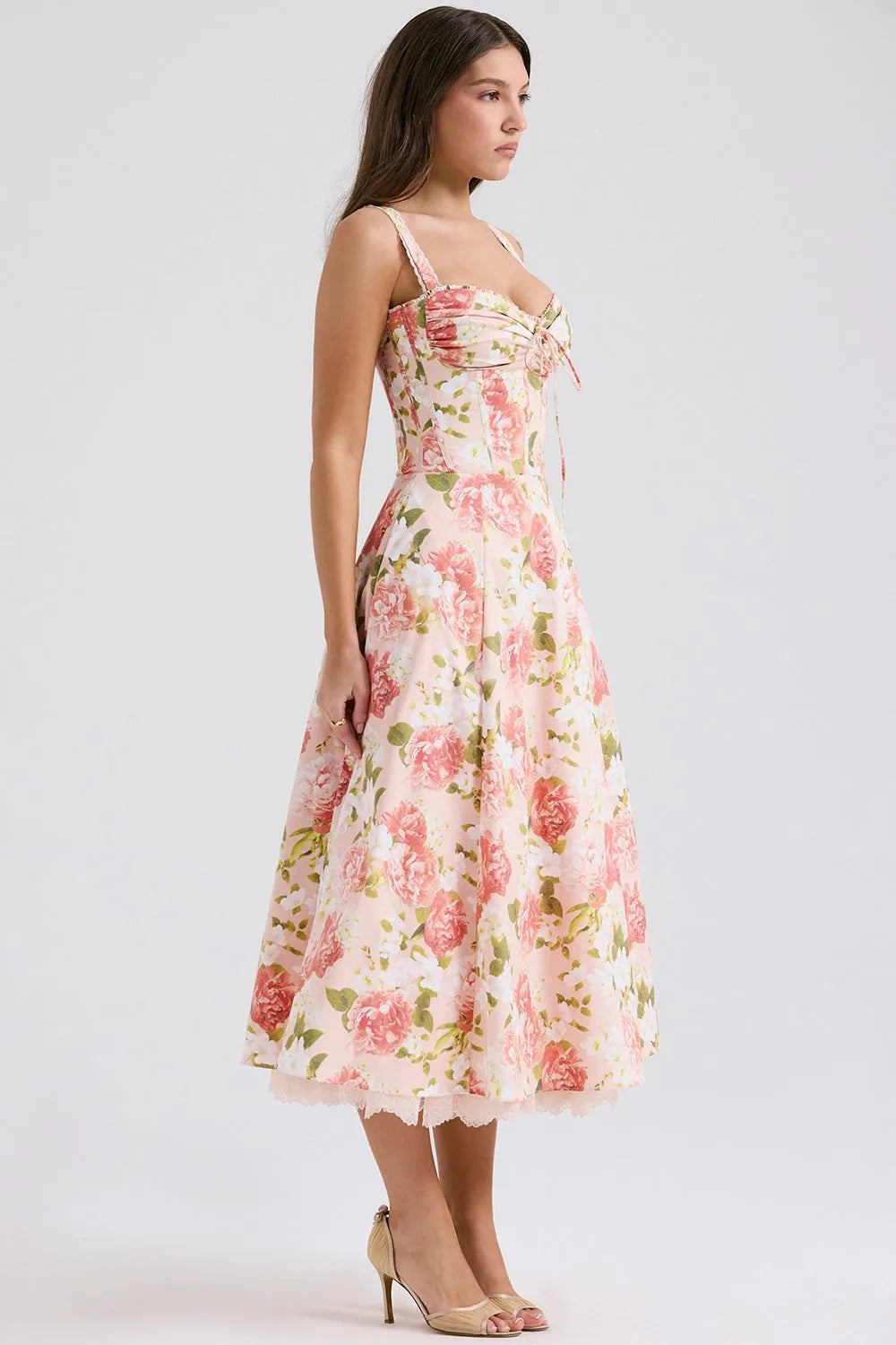 Vestido Midi Floral - Com Espartilho