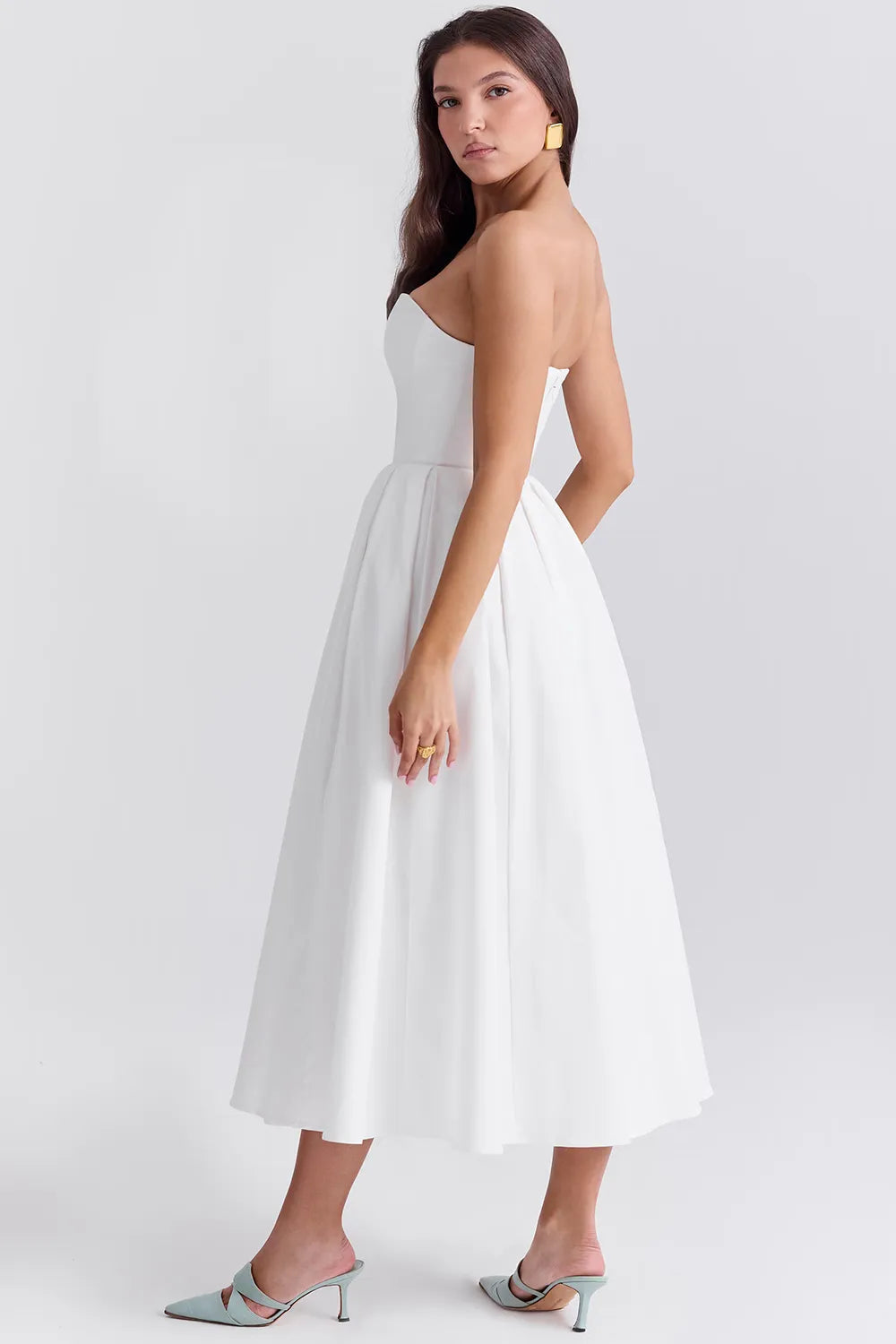 Vestido Feminino Midi Sem Alça - Modelo Audrey
