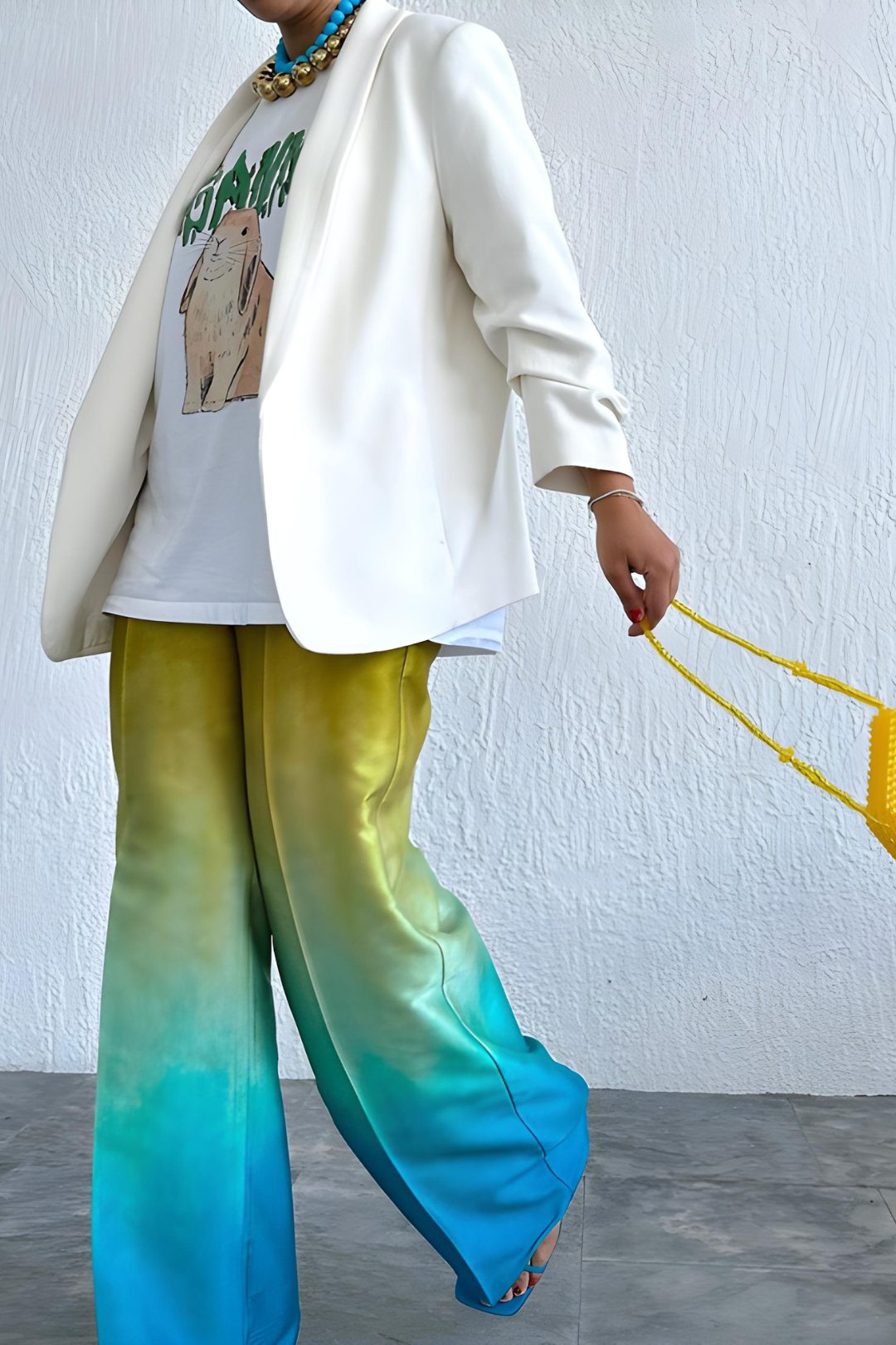 Calça Wide Leg Acetinada Colorida Brazilian