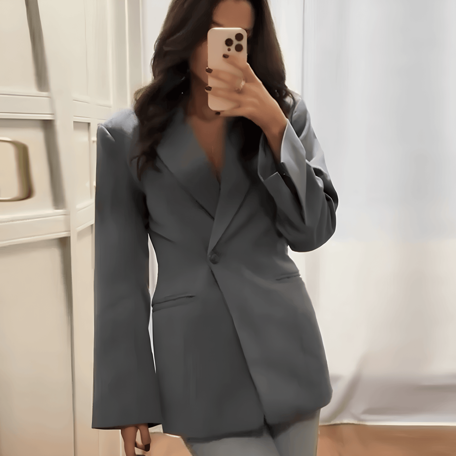 Blazer Feminino Alfaiataria Cinza