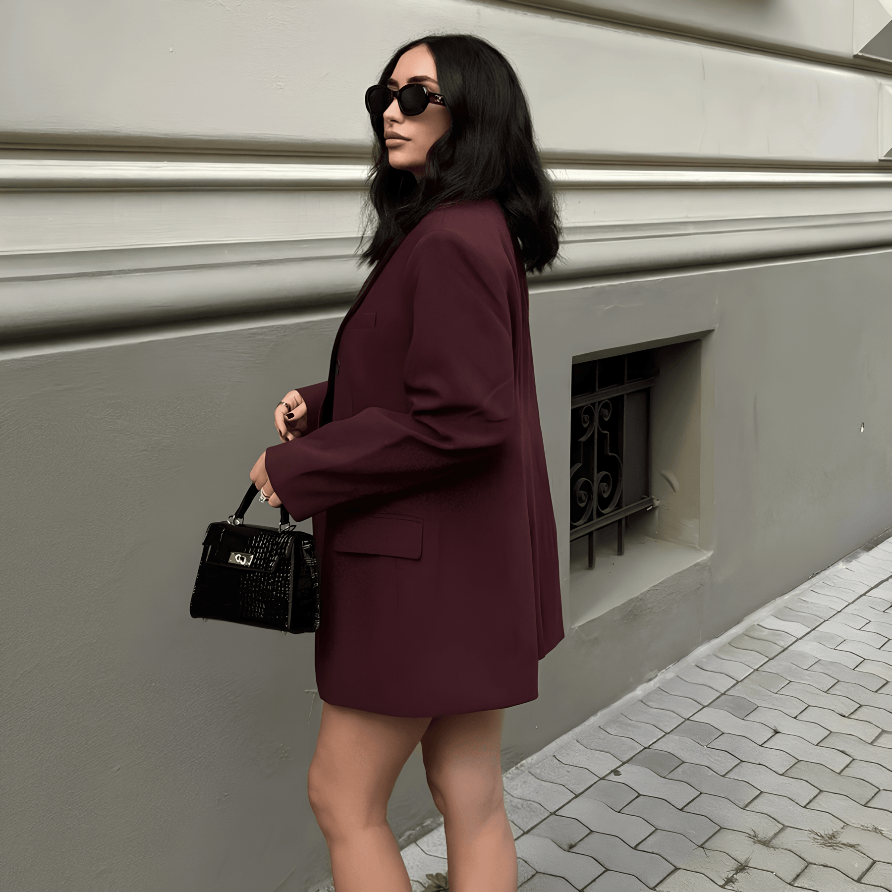 Blazer Feminino Alfaiataria Bordô