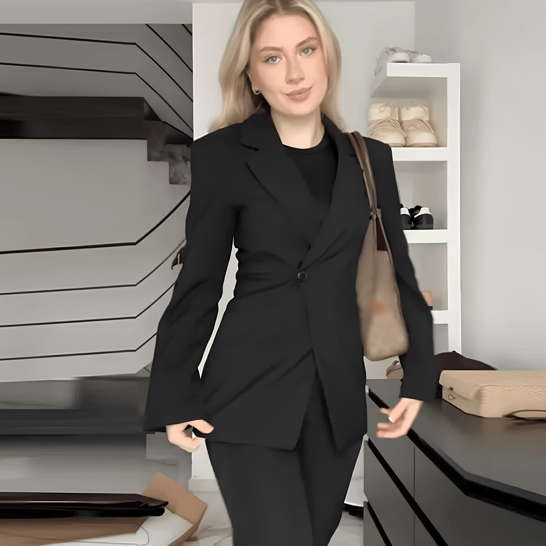 Blazer Feminino Alfaiataria Cinza
