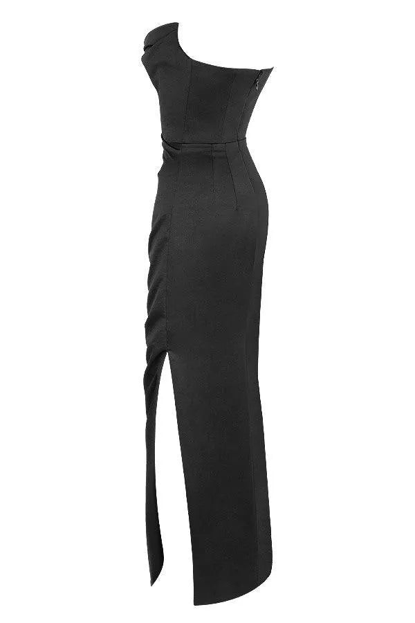 Vestido longo Com decote reto - Olivia