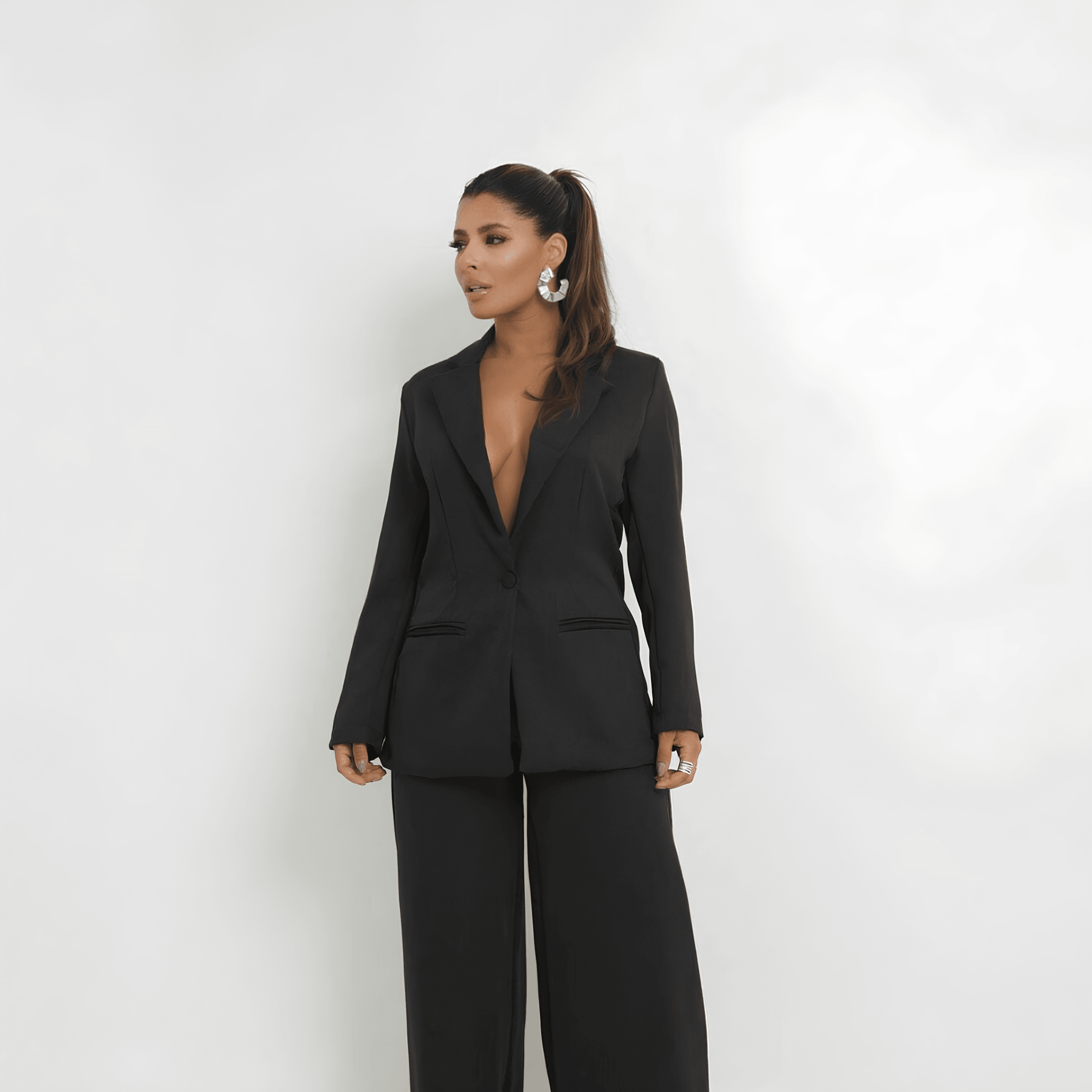 Blazer Feminino Alfaiataria Preto Mariela