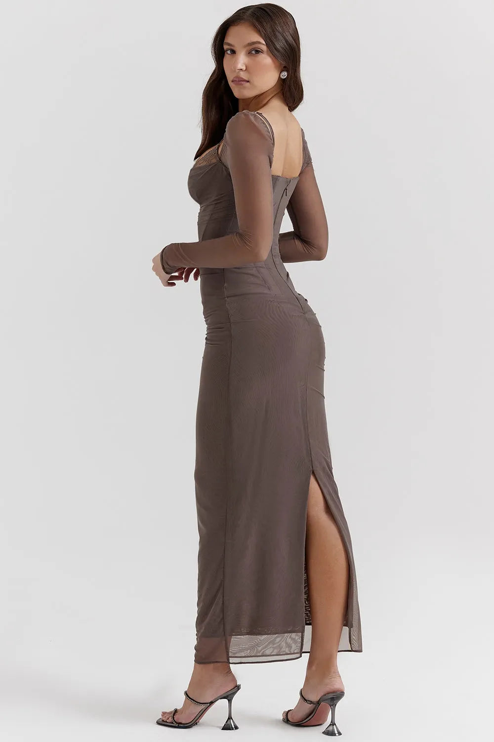 Vestido Longo Com Renda - Corpete