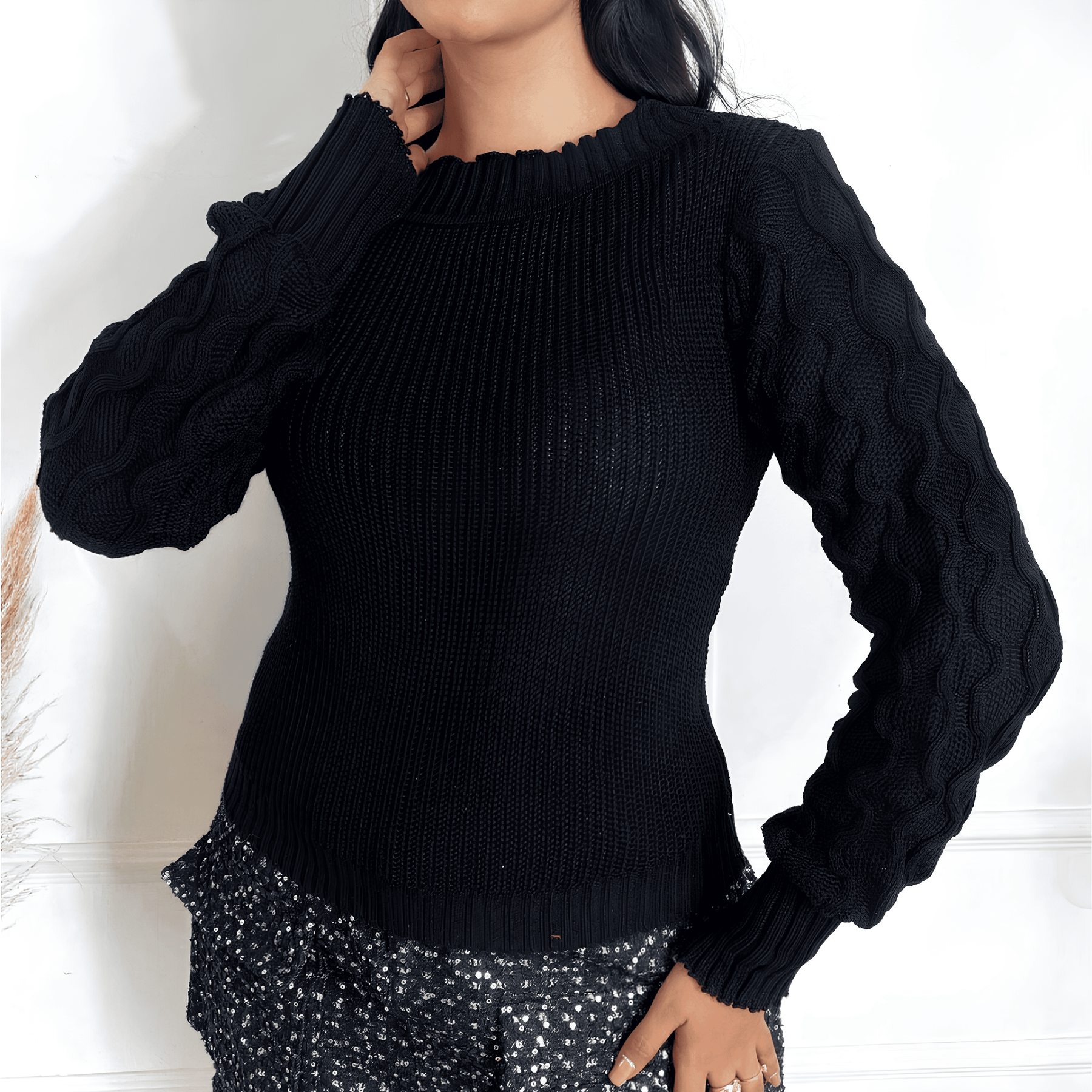 Suéter Feminino de Tricot Preto
