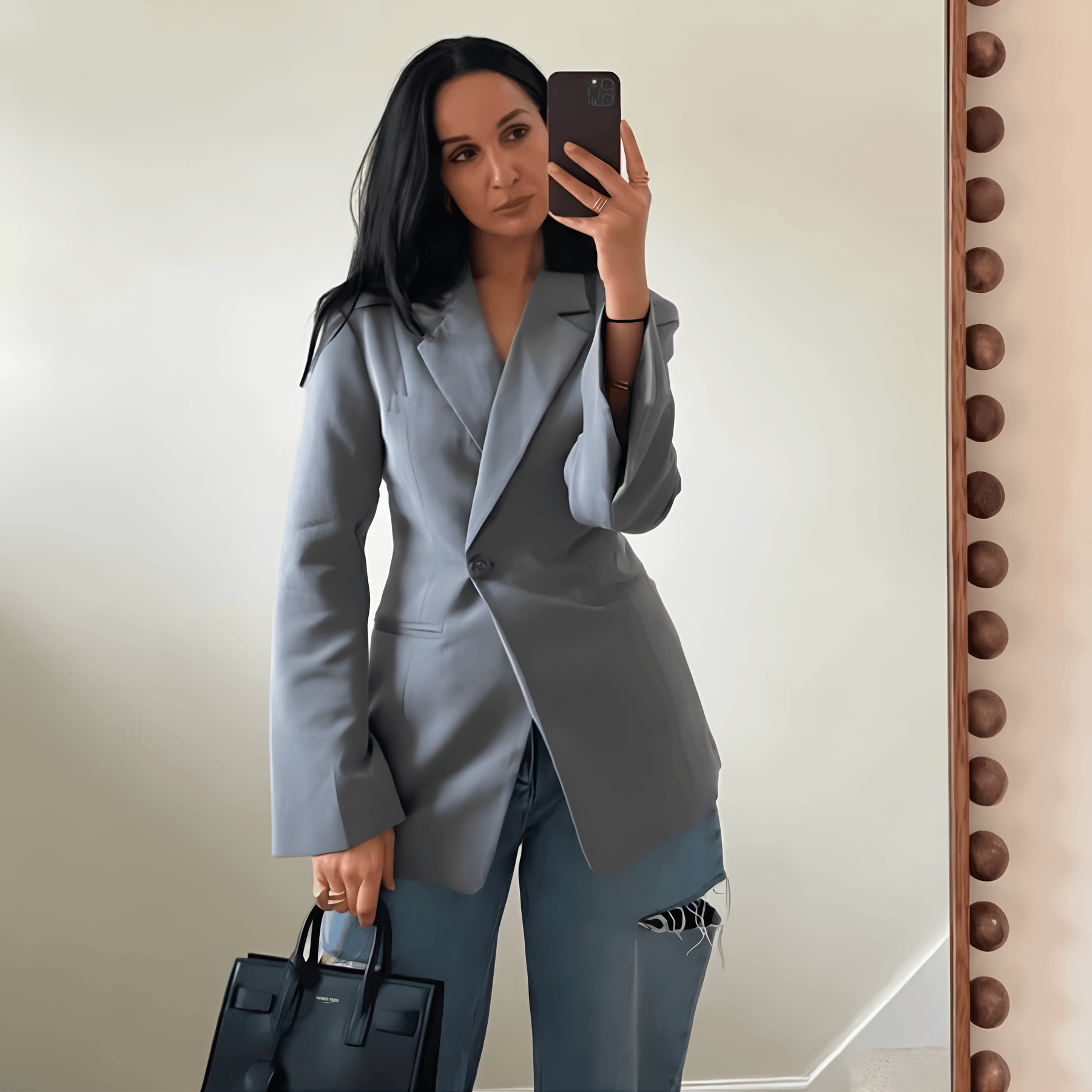 Blazer Feminino Alfaiataria Cinza