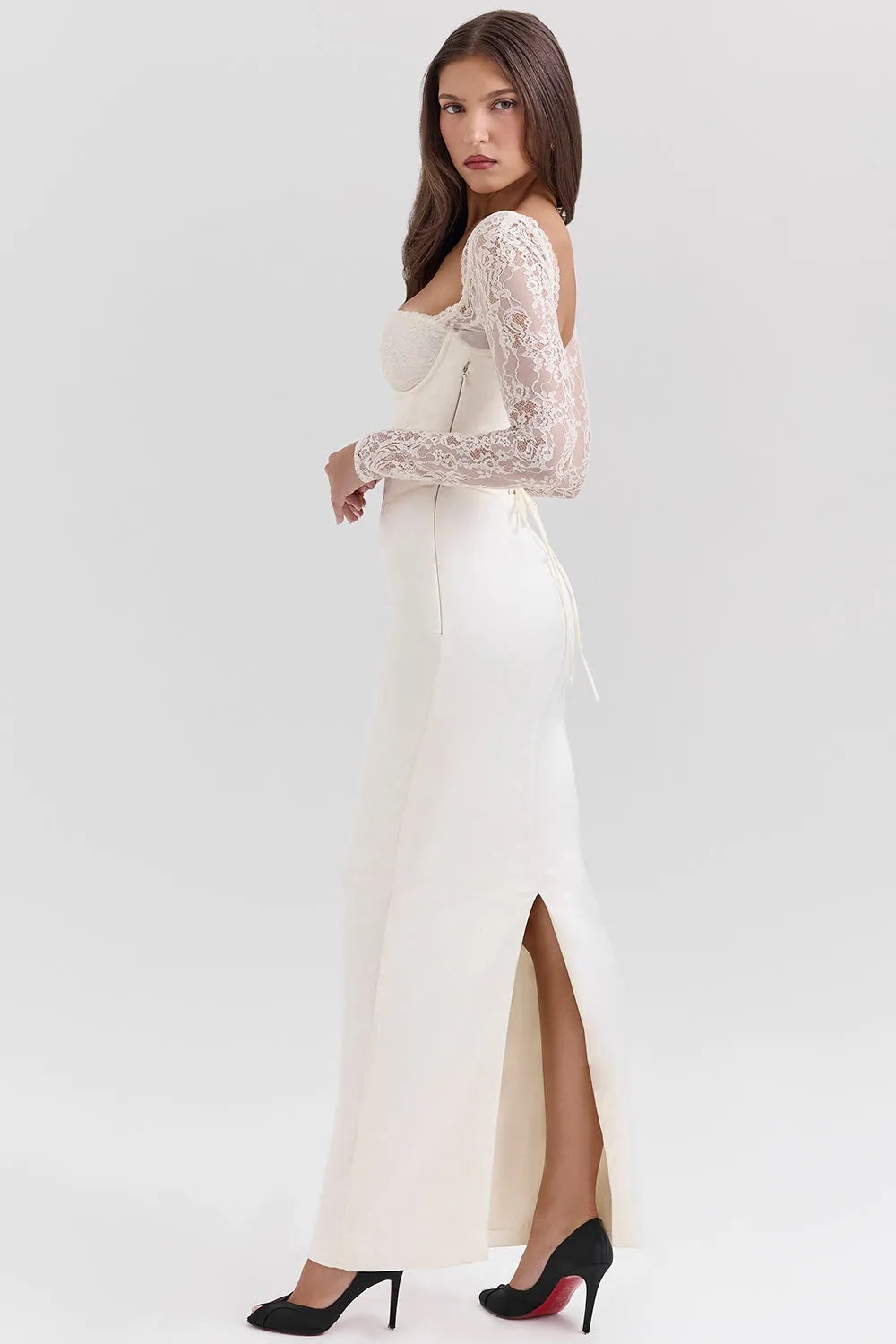 Vestido Longo Em Cetim - Modelo Redy