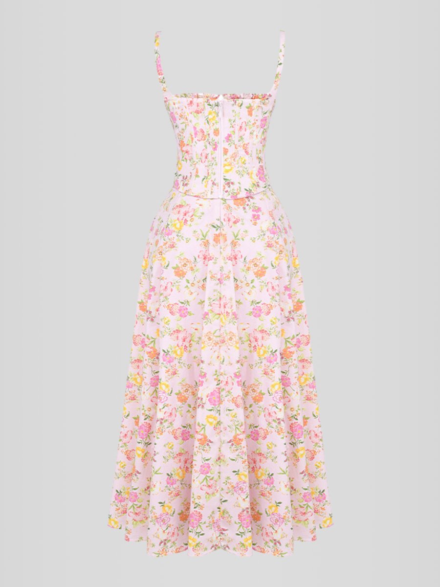 Vestido Midi Floral Modelo Anneluise