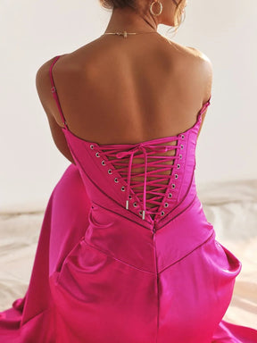 Vestido Longo Com Cetim Sedoso - Modelo Tyana