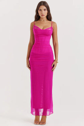 Vestido Longo Com Renda - Corpete