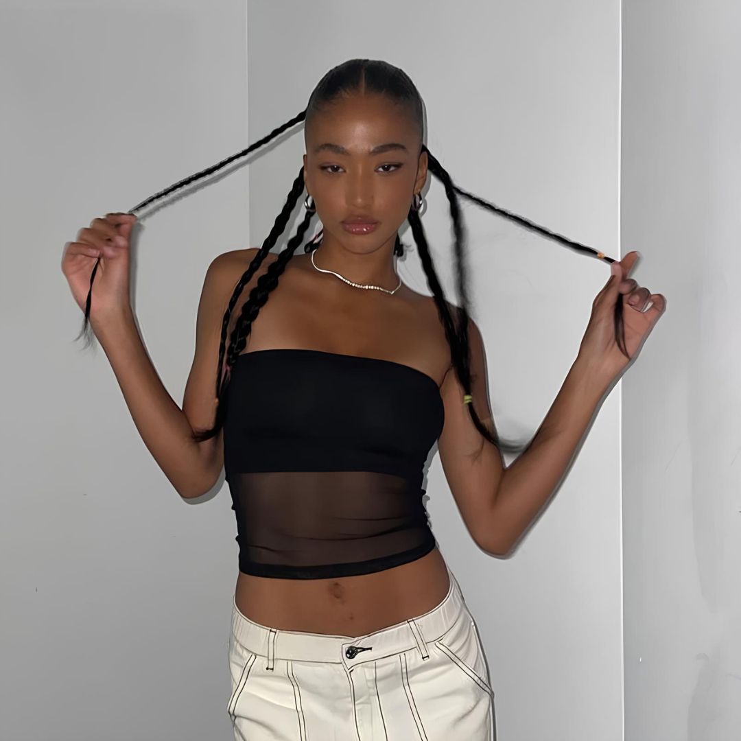 Top Tule Tomara Que Caia Preto Simple